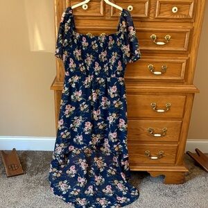 Kohl's Navy Floral Smocked Dress